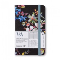 دفتر جيب A6 - بتصميم الزهور السوداء