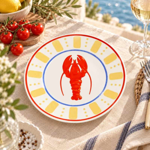 طبق عشاء هيستيا بتصميم جراد البحر البحري – 20.3 سم