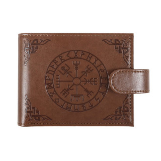 محفظة نقود من الجلد الصناعي - تصميم بوصلة الفايكنج (Vegvisir) المنقوشة محفظة نقود من الجلد الصناعي - تصميم بوصلة الفايكنج (Vegvisir) المنقوشة