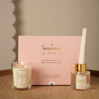 طقم معطر أعواد وشمعة صغيرة للأم المنتظرة – بامبينو طقم معطر أعواد وشمعة صغيرة للأم المنتظرة – بامبينو