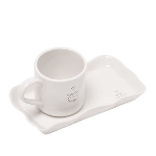  طبق مستطيل مع مق سيراميك بعبارات عاطفية
