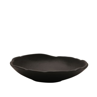 وعاء ديكوري أسود دائري - متوسط الحجم