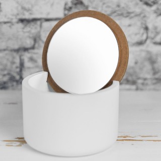 صندوق مجوهرات دائري مع مرآة