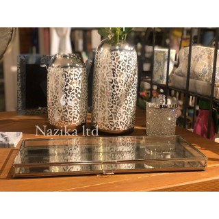 صندوق مجوهرات زجاجي من النيكل  أبعاد 3x18x40 سم 